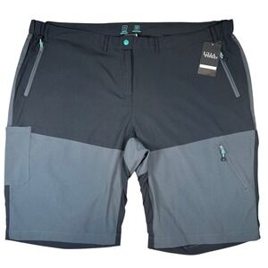 Ulla Popken Plus Size 26 Black Grey Water Repellent Hiking Outdoor Shorts NWT